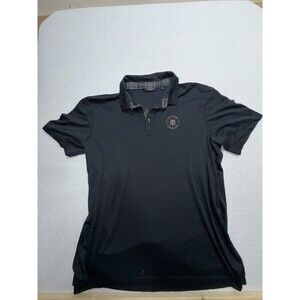 TravisMathew St Andrews Links Old Course Golf Polo Men's XL Black Tartan
